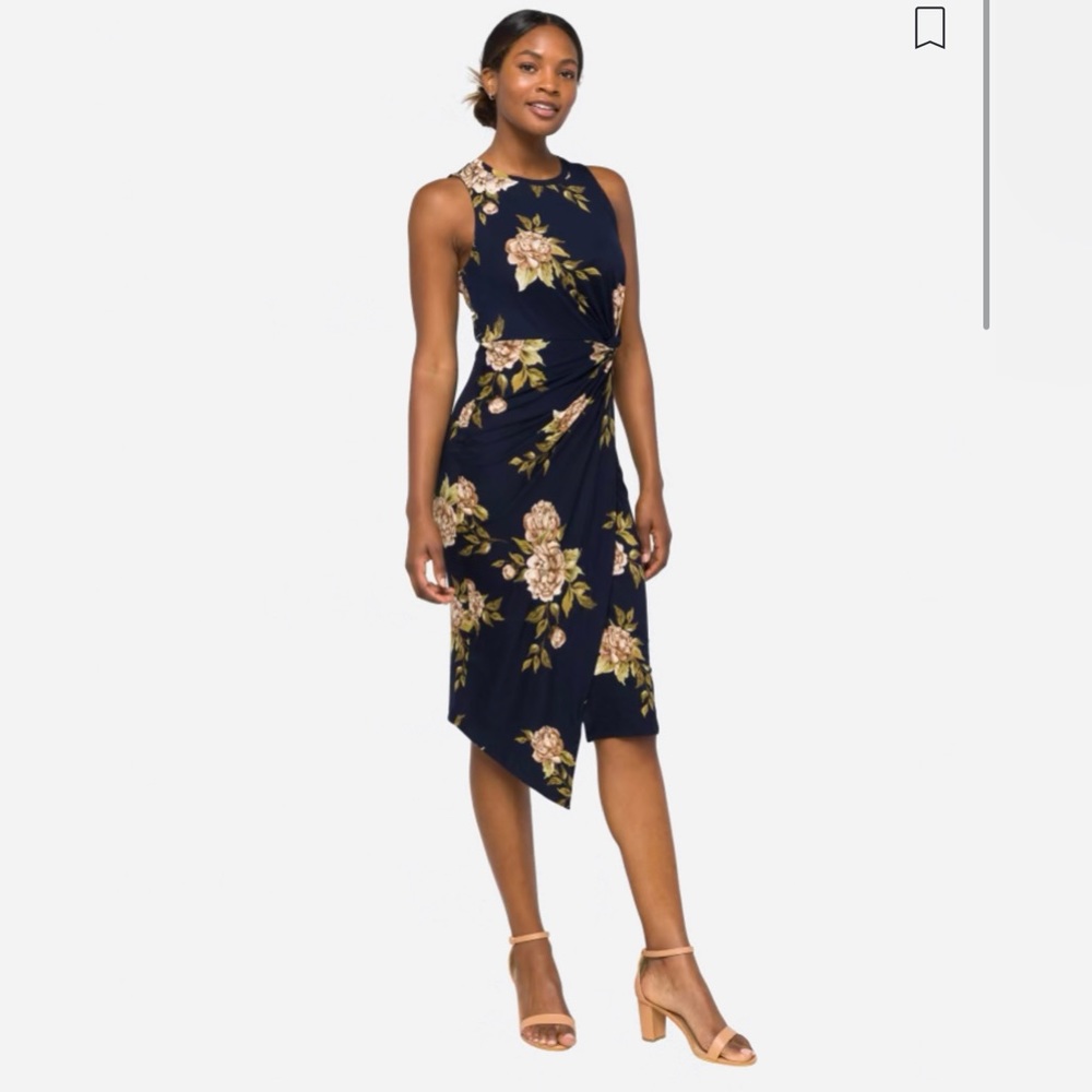 None Britton Abigail Brushed Knit Fitted Midi Dress